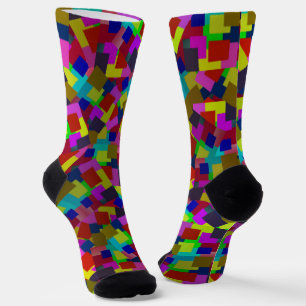 Confetti Chaos: A Burst of Colorful Paper Fragment Socks