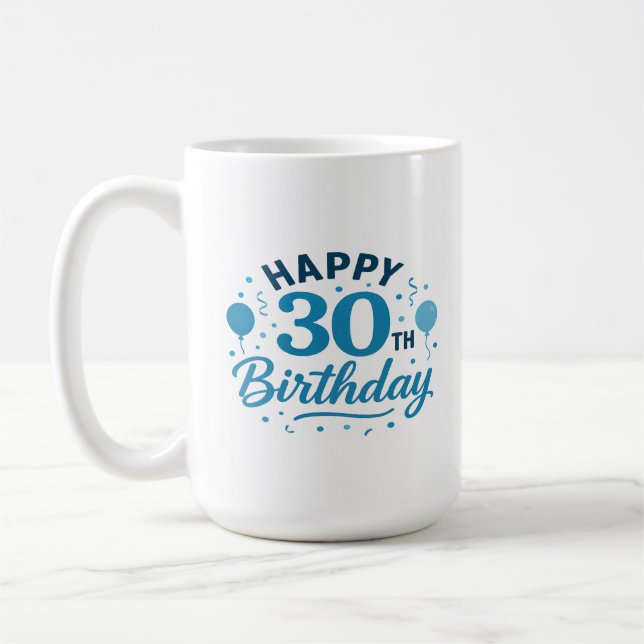 Confetti & Cheers: Happy 30th Birthday Mug (Left)