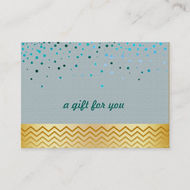 Confetti Chevron Salon and Spa Gift Certificate (Front)