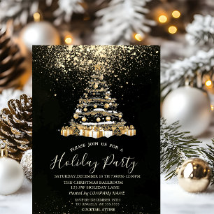 Confetti Christmas Tree Christmas Party Invitation