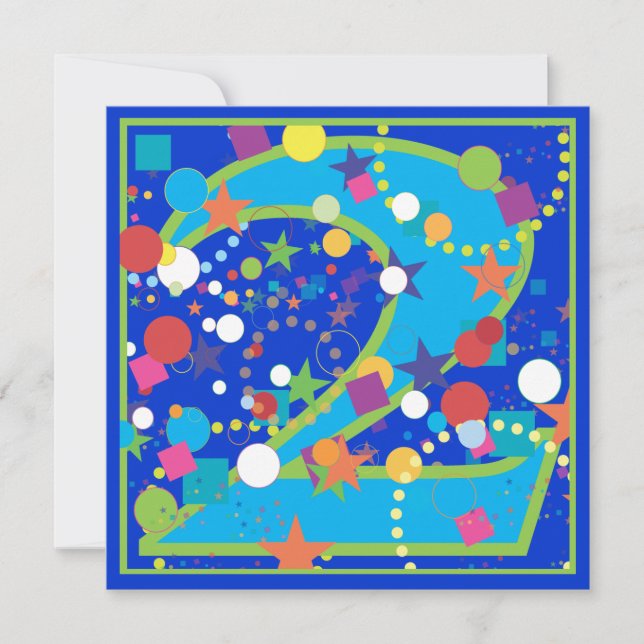 Confetti Circus 2nd Birthday Party Invitation (Front)