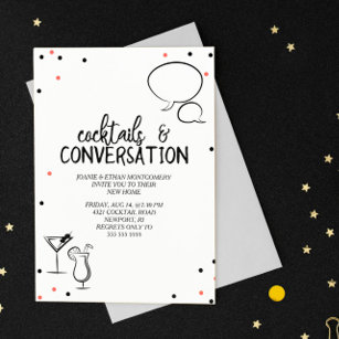 Confetti Cocktails & Conversation House Party Invitation