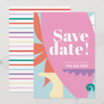 Confetti Collage flat Save the Date card