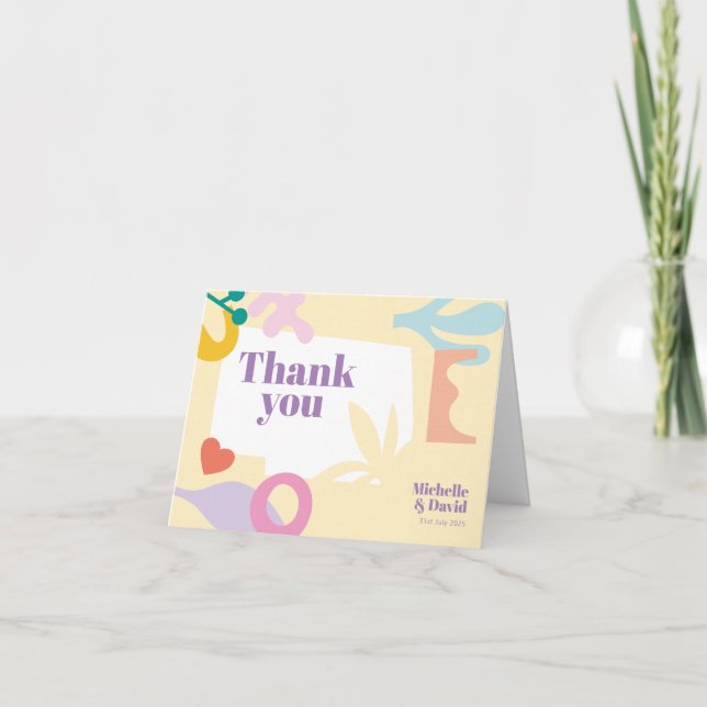 Confetti Collage folded Thank You card (Front)