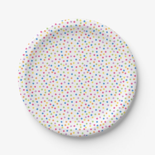 Confetti Dazzle (Dots) Paper Plate (Front)