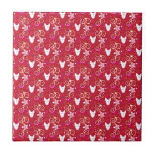 Confetti Diamond Bull Terrier Ceramic Tile