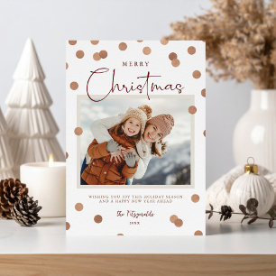 Confetti Dots Merry Christmas 2 Photo Holiday Card