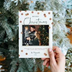 Confetti Dots Merry Christmas 2 Photo Holiday Card