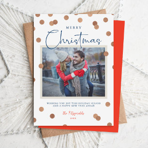 Confetti Dots Merry Christmas Photo Holiday Card