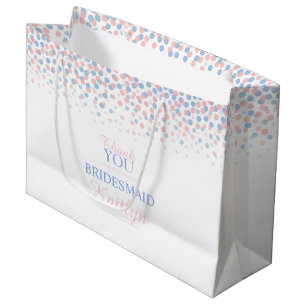 Confetti dots pink blue wedding gift bag