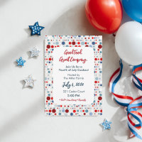 Confetti Fireworks Fourth of July Party Invitation