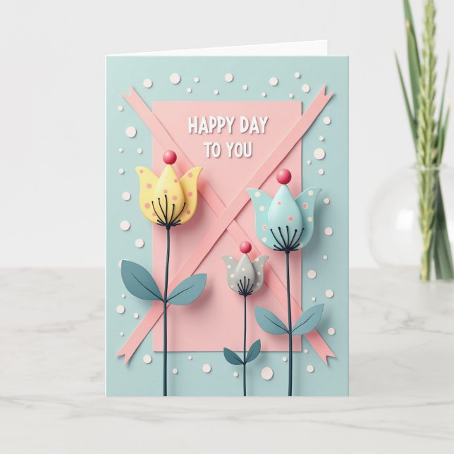 Confetti Flower Birthday Card (Front)
