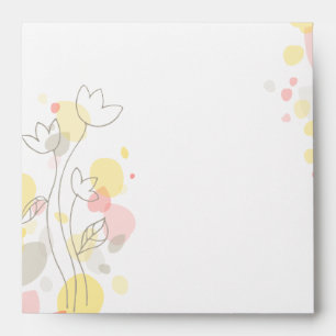Confetti flower coral square wedding envelope