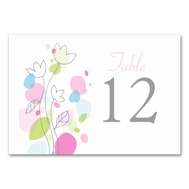 Confetti flower petals wedding table numbers (Back)