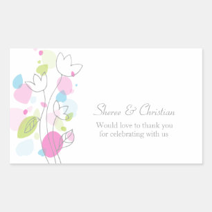 Confetti flower petals wedding thank you sticker