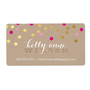 CONFETTI GLAMOROUS cute gold foil bold pink kraft