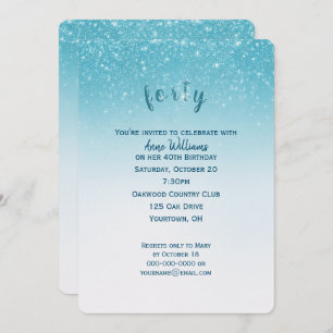 confetti glitter 40th birthday party invitation