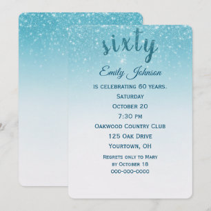 confetti glitter 60th birthday party invitation