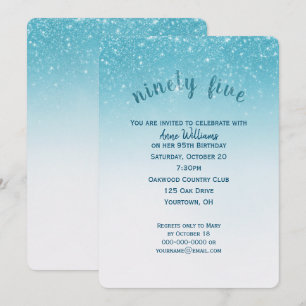 confetti glitter 95th birthday party invitation