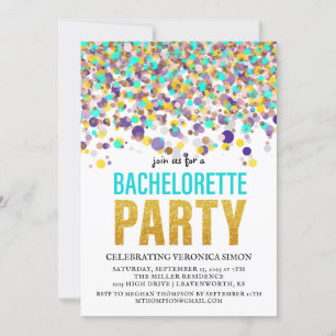 Confetti Glitter Bachelorette Party Invitation