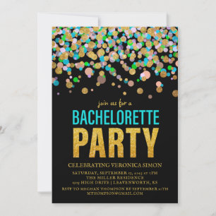 Confetti Glitter Bachelorette Party Invitation