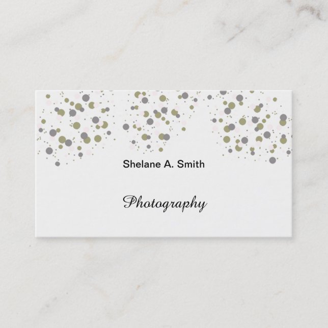 Confetti Gold Blush Modern Dots Business Card (Front)