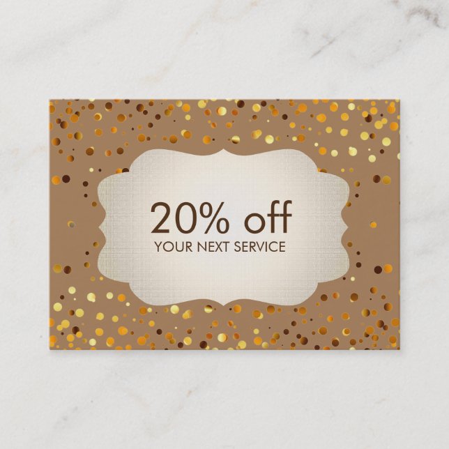 Confetti Gold Coupon Card Voucher Discount Gift (Front)