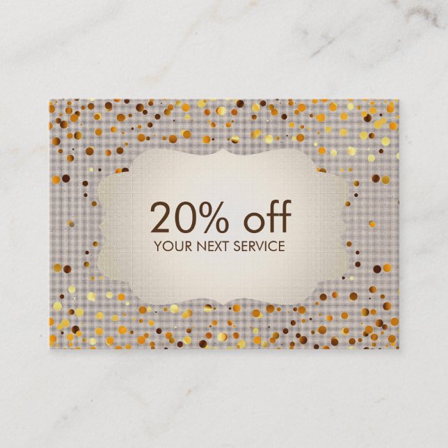 Confetti Gold Coupon Card Voucher Discount Gift (Front)