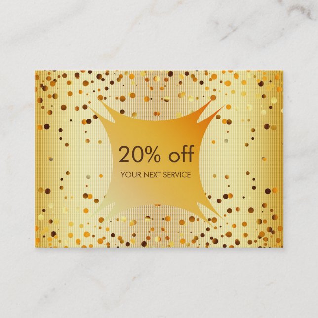 Confetti Gold Coupon Discount Gift Certificate (Front)