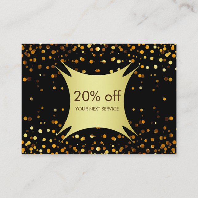 Confetti Gold Coupon Discount Gift Certificate (Front)