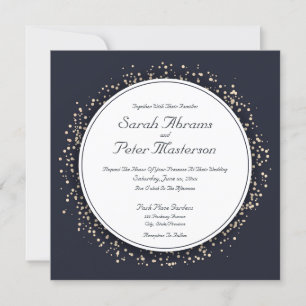Confetti Gold Elegant Modern Wedding Invitation