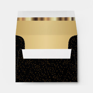 Confetti Gold Specks on Black Envelope