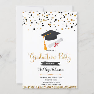 Confetti graduation invitation