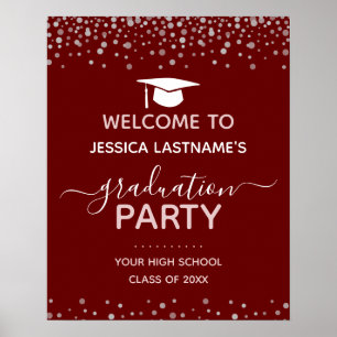 Confetti Graduation Party Welcome  Poster