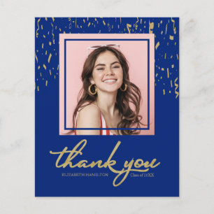 Confetti Graduation Photo Budget Thank You Card
