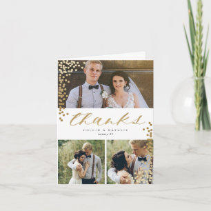 Confetti Grid thank you note faux foil Card