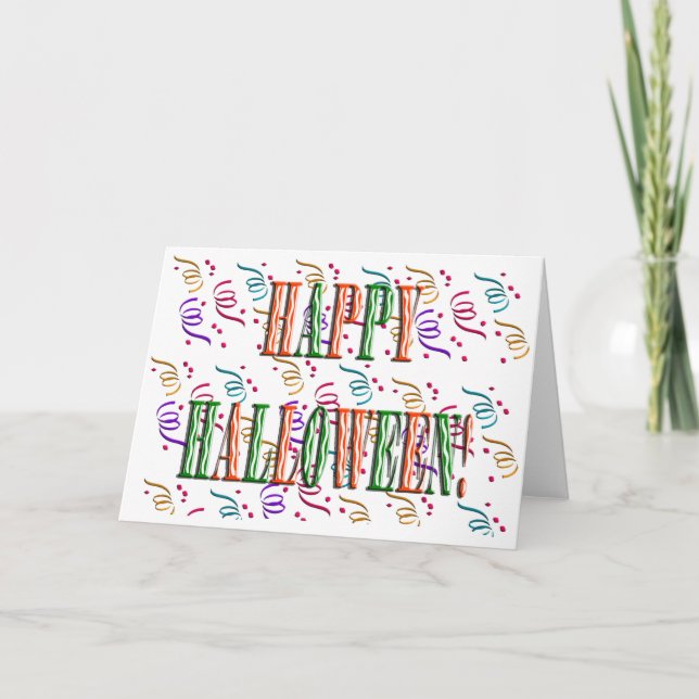Confetti & Halloween Festival Text Card (Front)