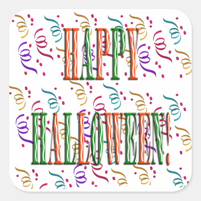 Confetti & Halloween Festival Text Sticker (Front)