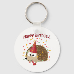 Confetti Happy Birthday Hedgehog Key Ring