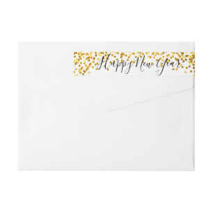 Confetti Happy New Year Wraparound Address Label