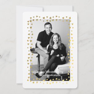 Confetti Heart Frame Valentine's Day Photo Card
