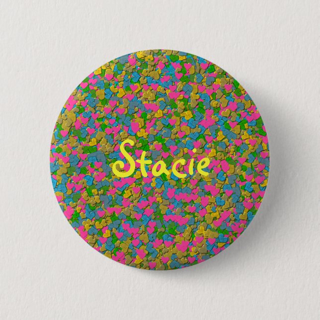 Confetti Hearts 6 Cm Round Badge (Front)