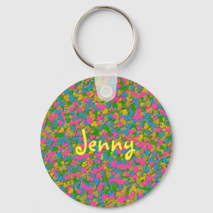 Confetti Hearts Keychain