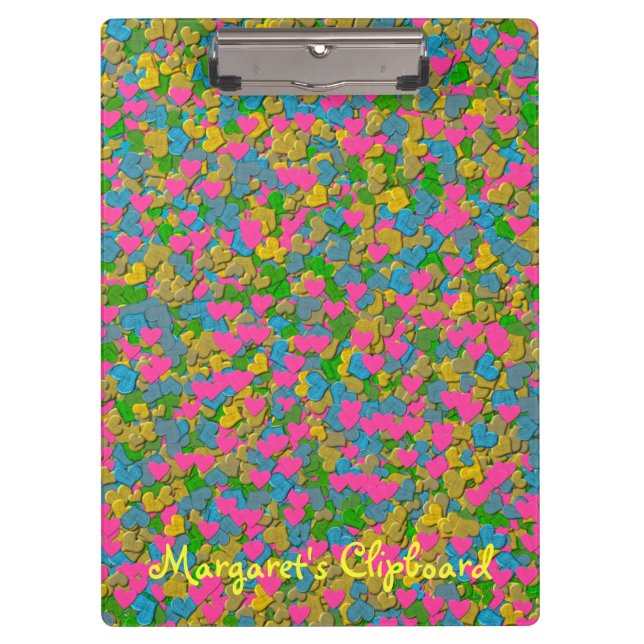 Confetti Hearts Office Clipboard (Front)