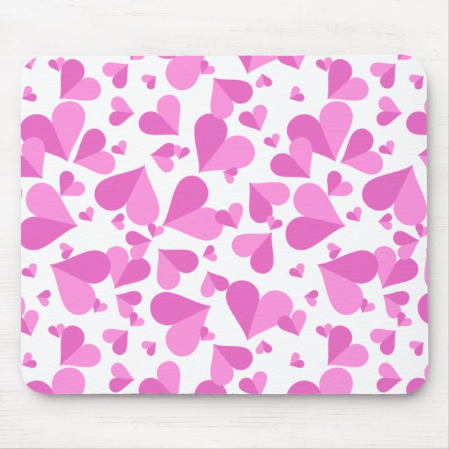 Confetti Hearts Pink Mouse Pad (Front)