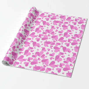 Confetti Hearts Pink Wrapping Paper