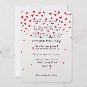 Confetti Hearts Wedding Invitation