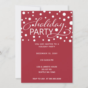 Confetti holiday party invitations