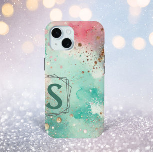 Confetti Magic Monogram Initial Custom iPhone 15 Case