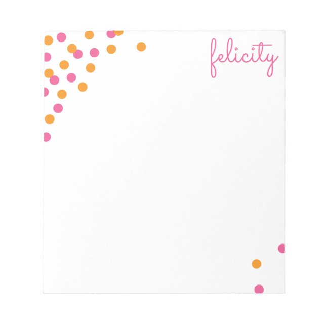 Confetti Name Personalised Notepad (Front)